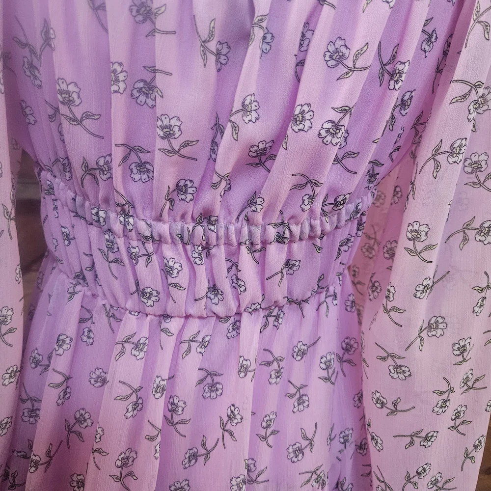 Forever 21 Purple and Pink Long Sleeve Sundress - Picture 10 of 11